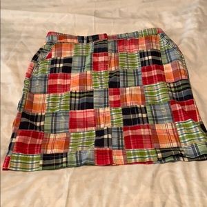 LL Bean madras plaid skirt size 12